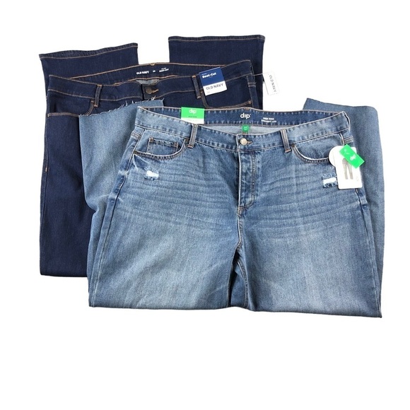 NWT Old Navy Dip Jeans Bundle (2), Bootcut Straight Leg, High Rise - Picture 1 of 16